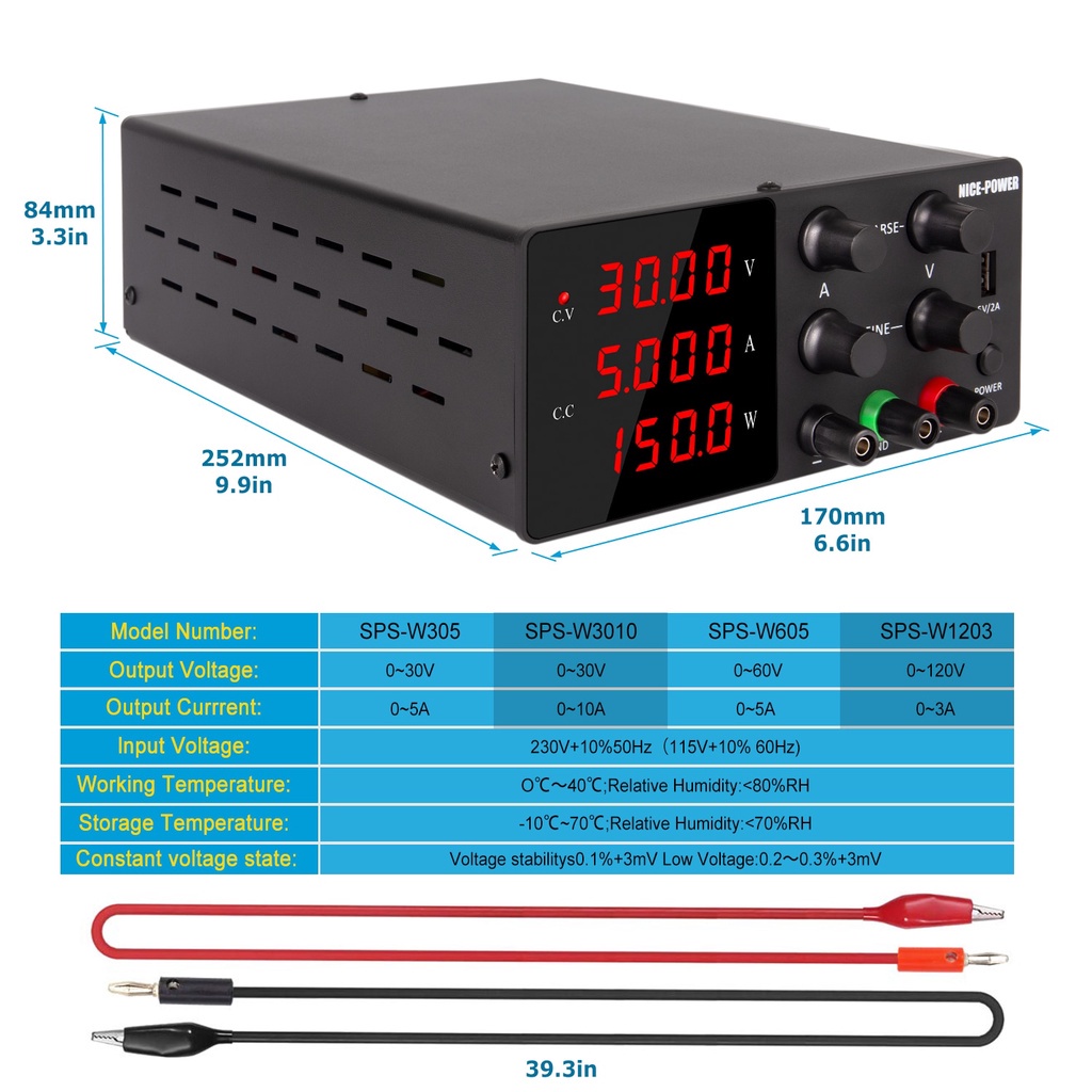 Nguồn cấp điện 30V 10A cho phòng thí nghiệm  máy cấp nguồn đa năng máy cấp nguồn máy cấp nguồn DC