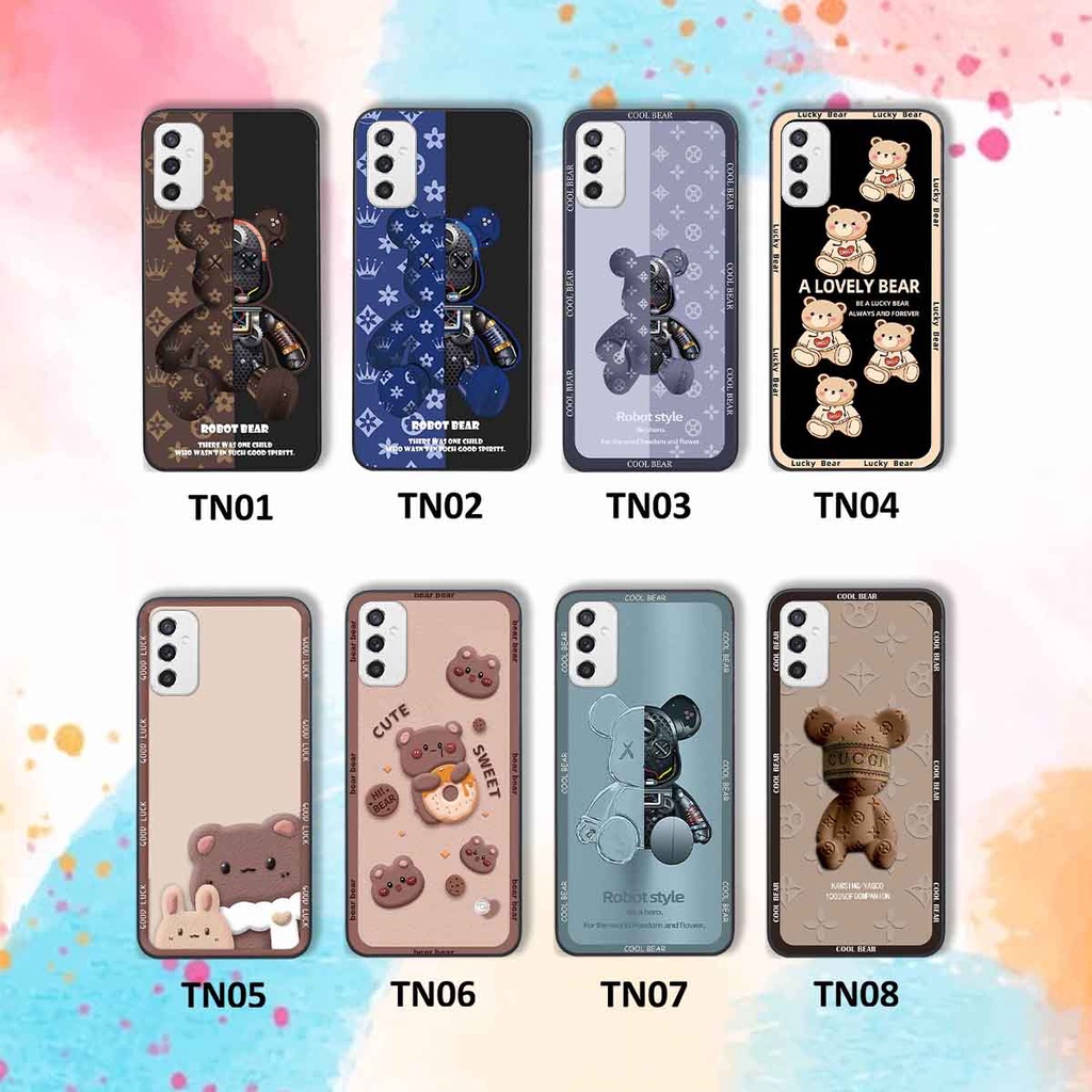 Ốp Samsung M52 5G bear brick, gấu đáng yêu, dễ thương