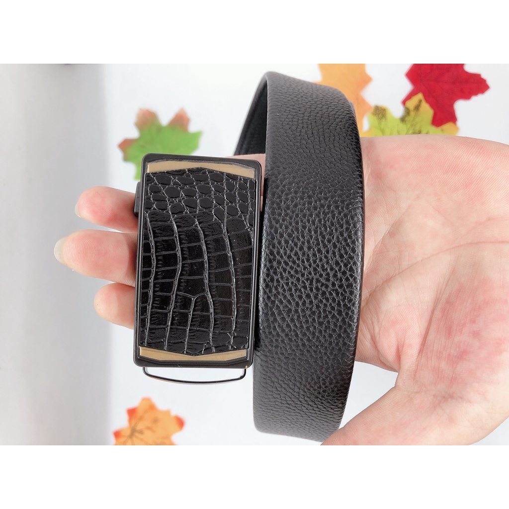 thắt lưng ví da  - Dây nịt nam khóa tự động - Ví da nam thời trang