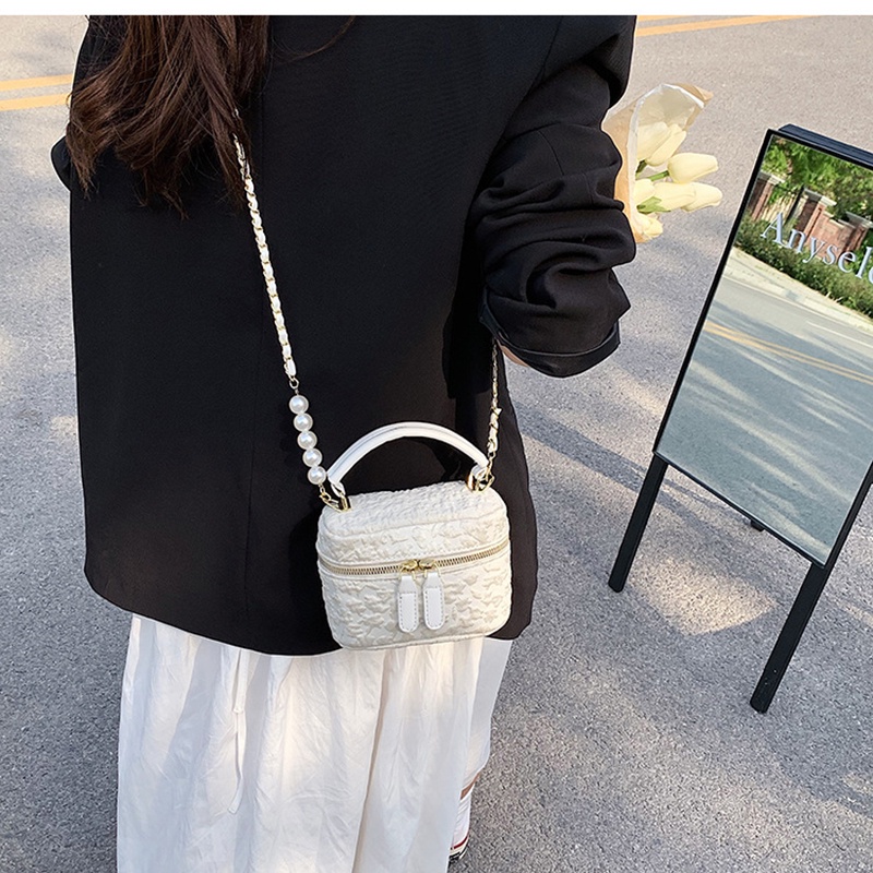 Túi Đeo Vai Có Khóa Kéo Đính Ngọc Trai Thời Trang Cho Nữ