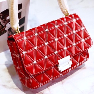 TÚI MK SLOAN CHẦN (đen/đỏ)