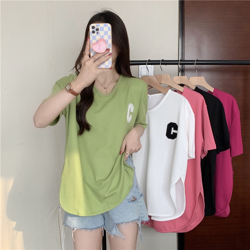 Áo thun SUXI tay ngắn cổ tròn đơn giản cho nữ
