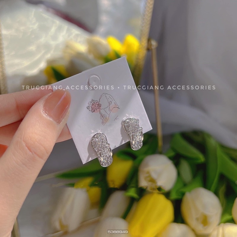 Bông tai xi bạch kim siêu sáng