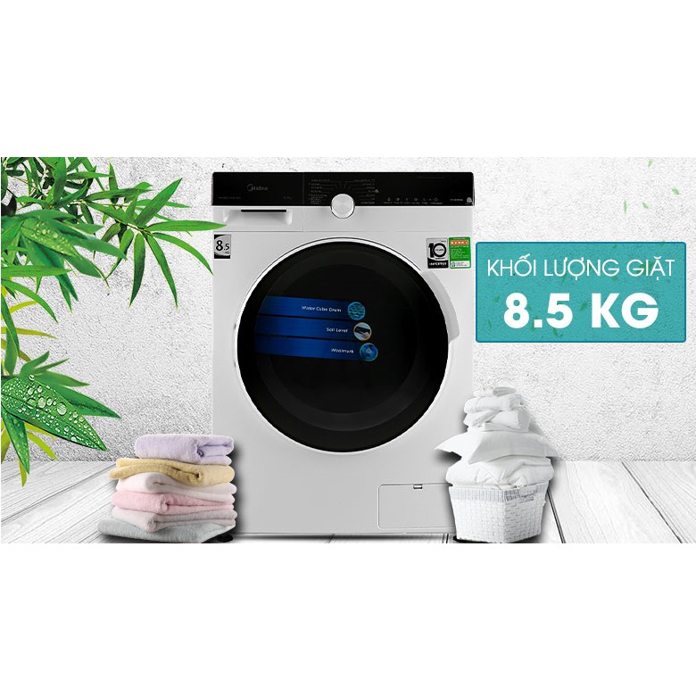 Máy giặt lồng ngang Midea MFK85-1401WK Inverter 8.5Kg - Miễn Phí Lắp Đặt