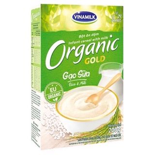 Bột ăn dặm Vinamilk Organic Gạo Sữa 200g dành cho trẻ 6 đến 24 tháng tuổi
