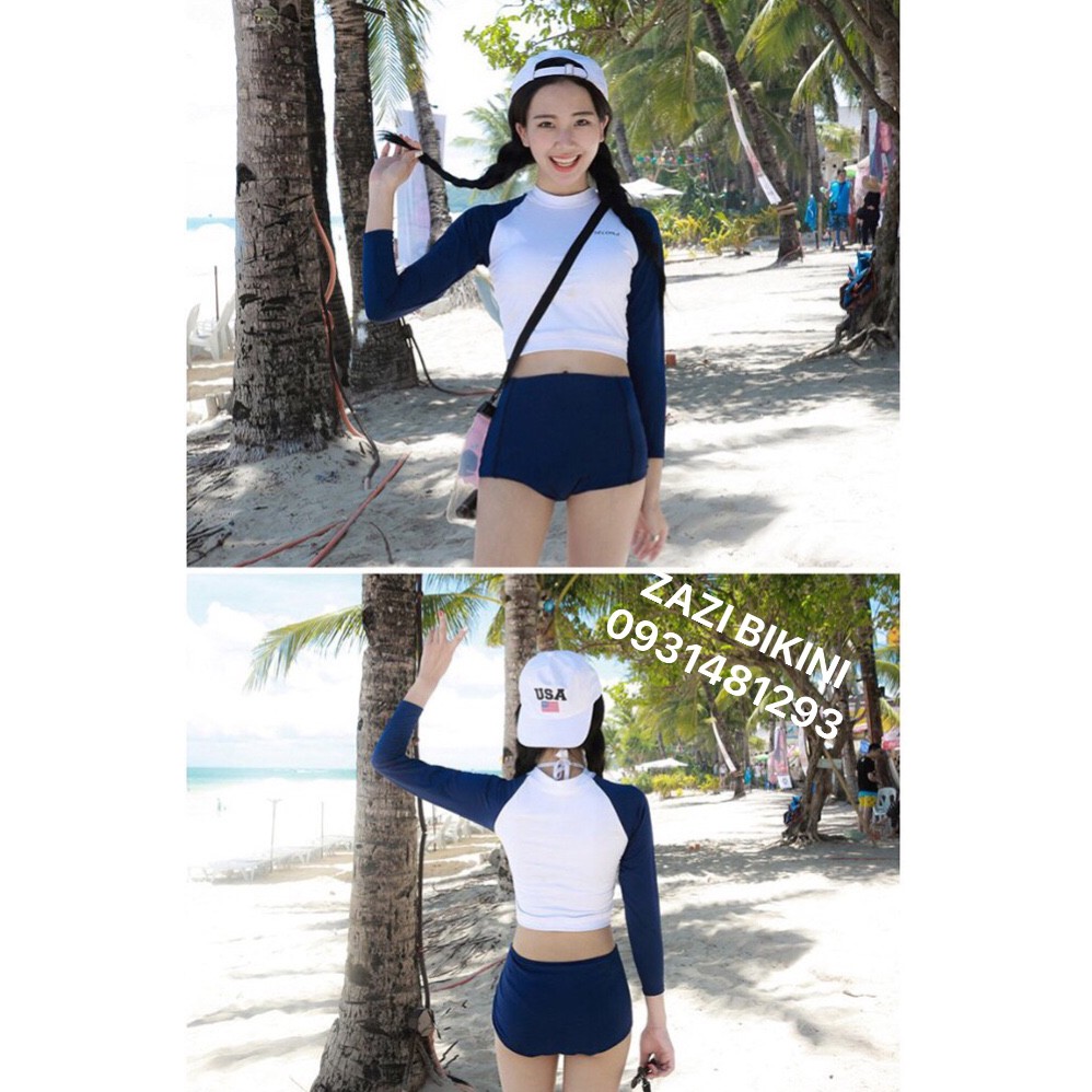 Đồ Bơi Nữ Mới Nhất 2020 - Áo bơi dài tay dáng CROPTOP | Zazi Bikini ZB316 | BigBuy360 - bigbuy360.vn