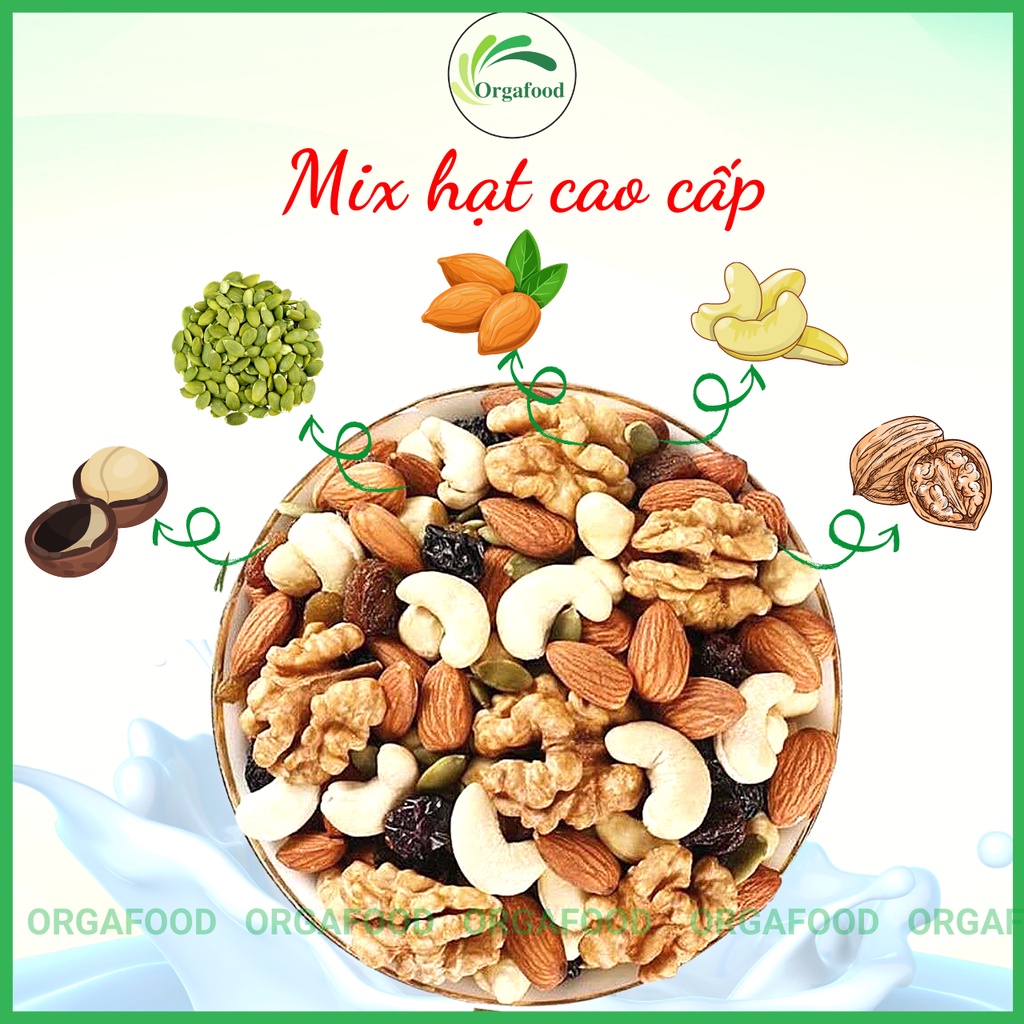Hạt dinh dưỡng mix giảm cân 5 loại hạt orgafood các loại hạt mix nuts ngũ cốc cho bà bầu
