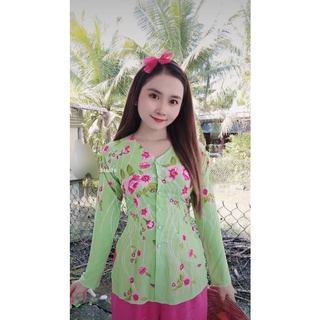 SET BÀ BA LỤA IN HOA ĐÀO XINH