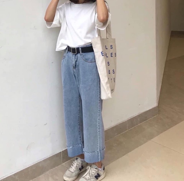 [ GIÁ HUỶ DIỆT ] QUẦN BÒ CULOTTES DÁNG SUÔNG GẤP GẤU