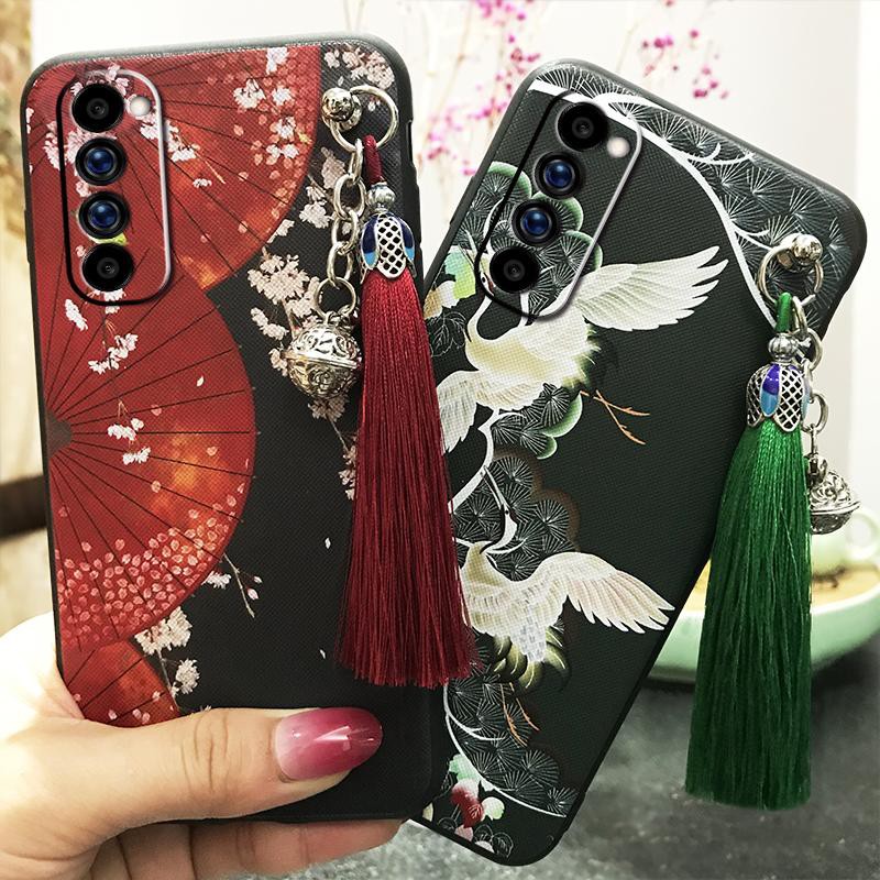 OPPO Ốp Lưng Mềm Chống Sốc Phối Tua Rua Phong Cách Trung Hoa Cho Oppo Reno4 Pro 4g