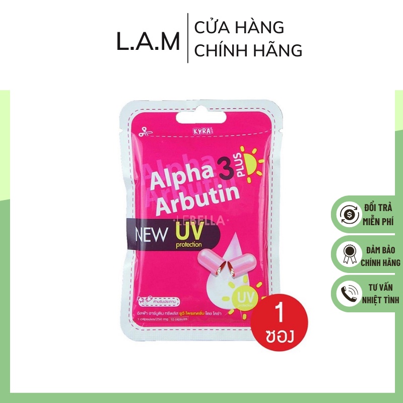 Gói Kích Trắng Và Chống Nắng Thái New UV Alpha Arbutin 3 Plus