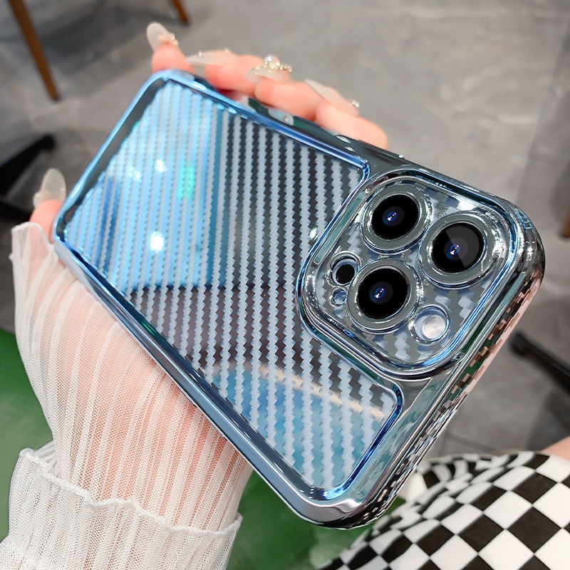 Ốp Điện Thoại Sợi Carbon Chống Sốc Sang Trọng Cho iPhone 13 Pro MAX 11 Pro MAX 12 Pro MAX