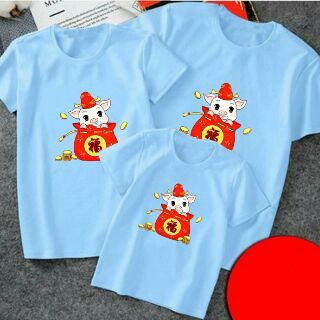 Áo thun gia đình chất cotton co giãn 4 chiều