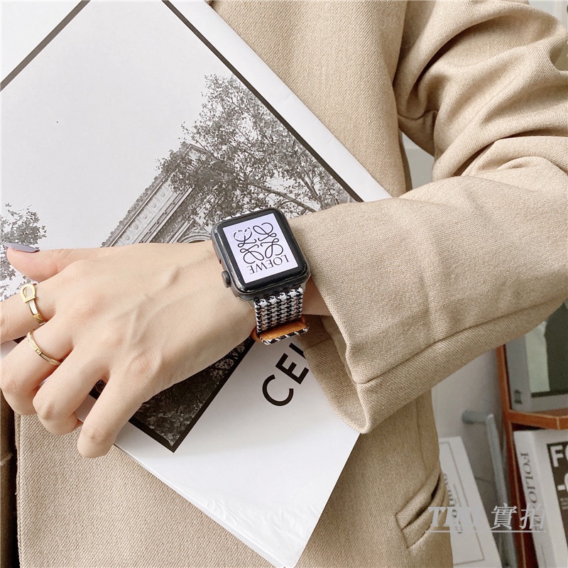 Dây đeo bằng vải canvas kiểu retro cho iWatch 7th Generation SE 6 5 4 3 2 1 38mm 40mm 41mm 42mm 45mm 44mm