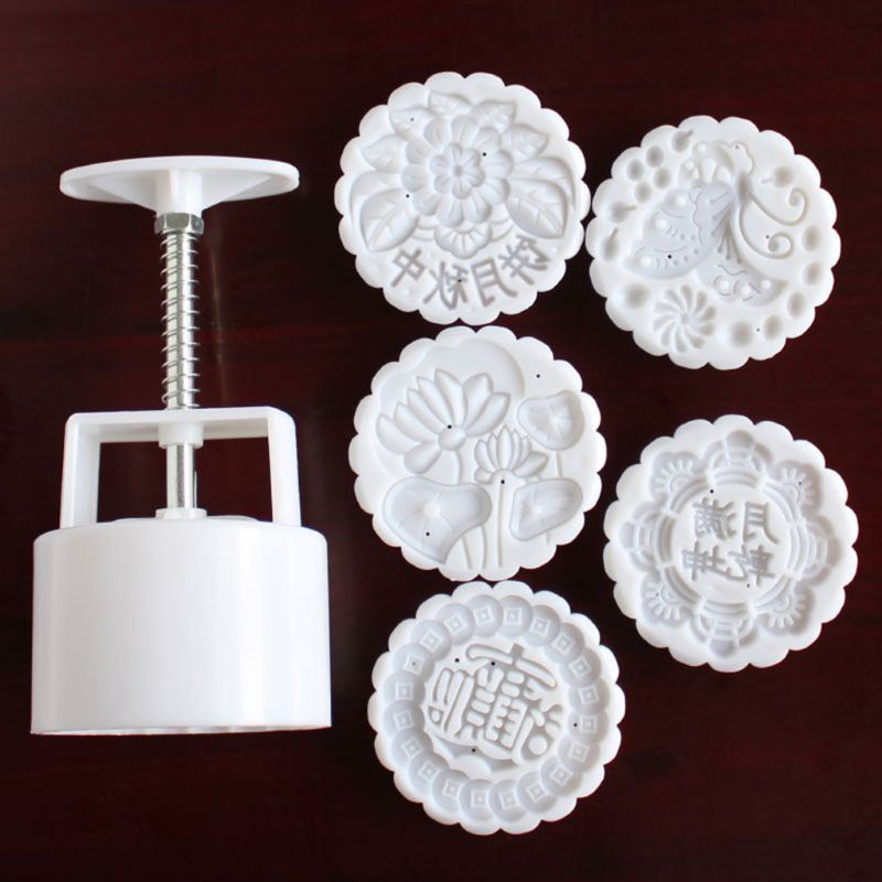 Set 5 khuôn ấn tay làm bánh trung thu 125g