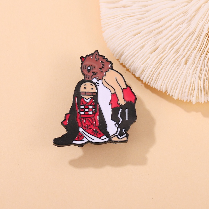 Huy hiệu cài áo MISS ZOE thiết kế nhân vật anime Hashibira Inosuke đáng yêu