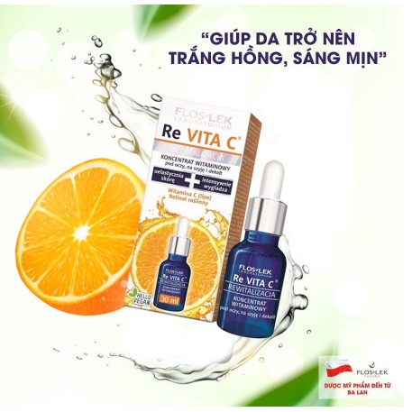Vitamin C, kem dưỡng ẩm làm sáng, giảm nhăn và trẻ hóa da Re Vita C 30ml Chính hãng