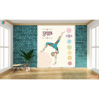 Tranh dán tường 3D cho phòng tập YOGA HOT NHẤT