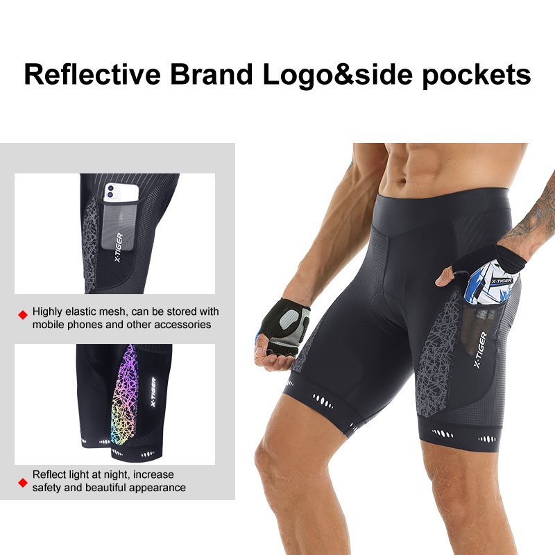 Quần yếm X-TIGER chuyên dụng đạp xe đạp có xốp Lycra thoáng khí có may túi tiện lợi