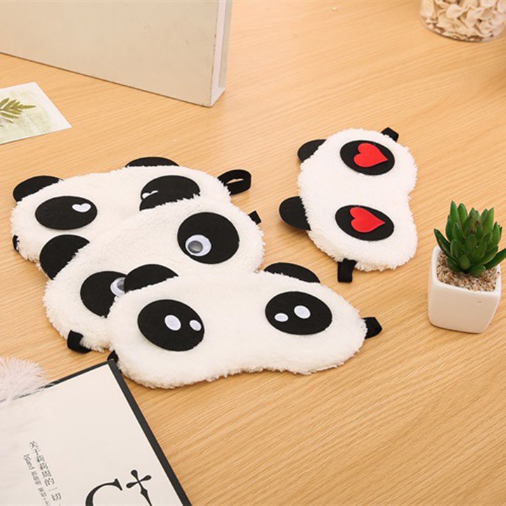 Bịt mắt ngủ cute hình gấu trúc panda – Che mắt bông hình chống lạnh mùa đông