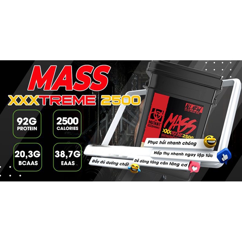 Túi Dùng Thử Sữa Tăng Cân Nhanh Tăng Cơ Mutant Mass Xtreme 2500 - 1Kg