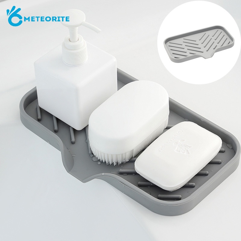 Khay Silicone Đựng Xà Phòng Có Rãnh Thoát Nước Tiện Lợi