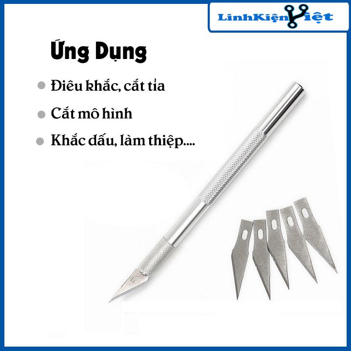 Bộ dao cắt mỹ thuật khắc trổ bút chì gỗ 6 lưỡi tiện lợi