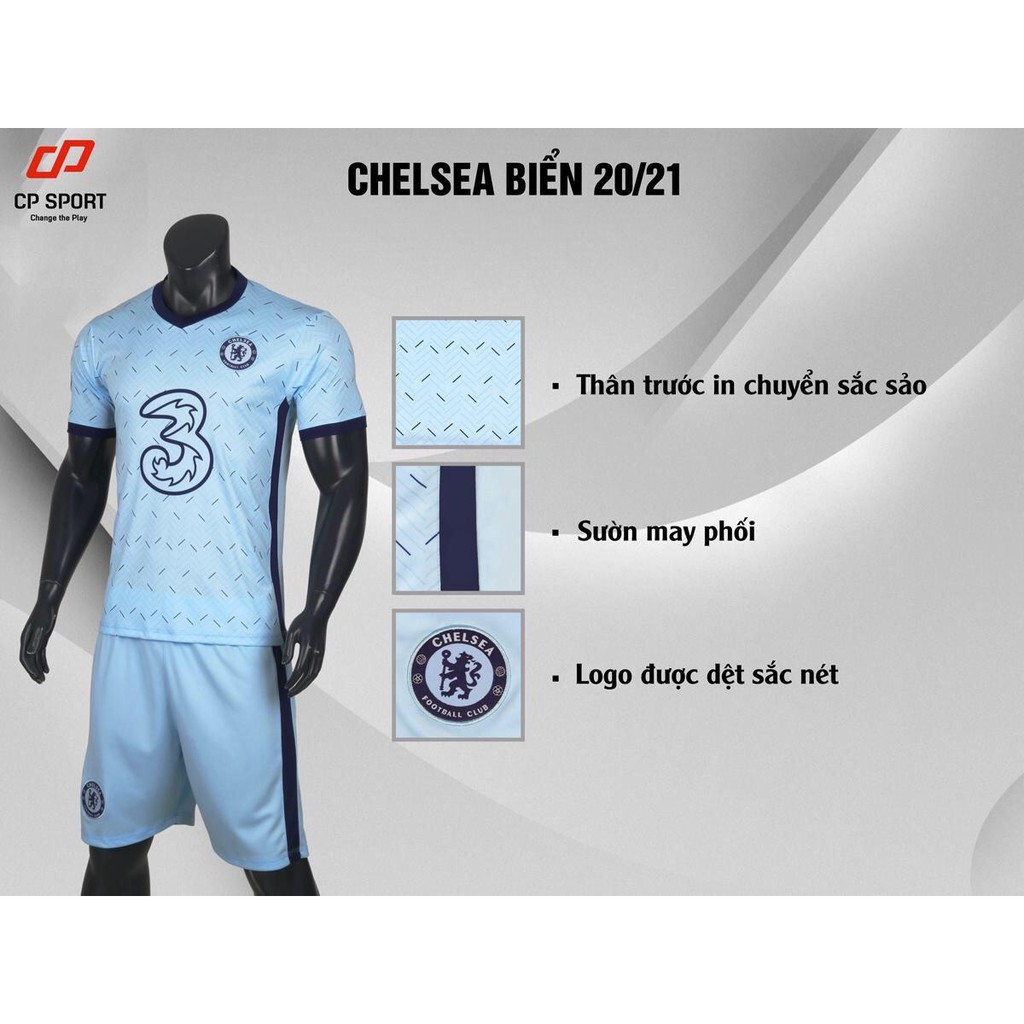 T TOKY SHOP Bộ quần áo đá bóng áo đá banh thể thao nam Chelsea mùa giải 2020 2021 ☭