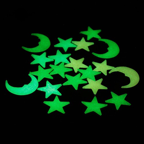 20 Miếng Dán Tường Hình Mặt Trăng Và Ngôi Sao Hiệu Ứng Dạ Quang