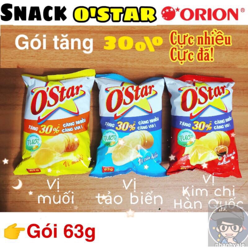 Bánh snack khoai tây Ostar/ Swing/ Lays nhiều vị 63gr