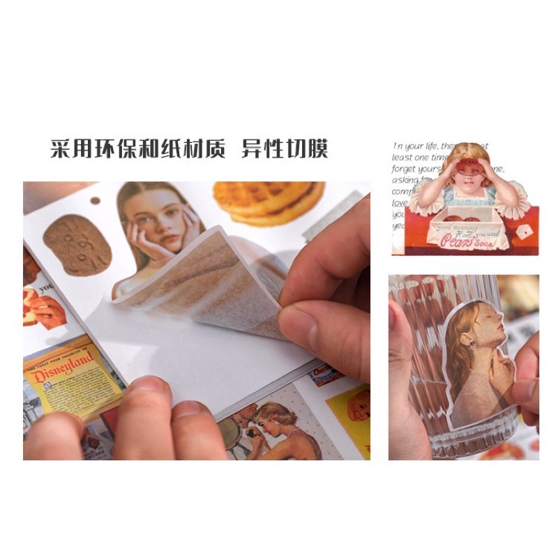 Quyển sticker 20 tờ trang trí sổ bullet journal, junk journal, scrapbook