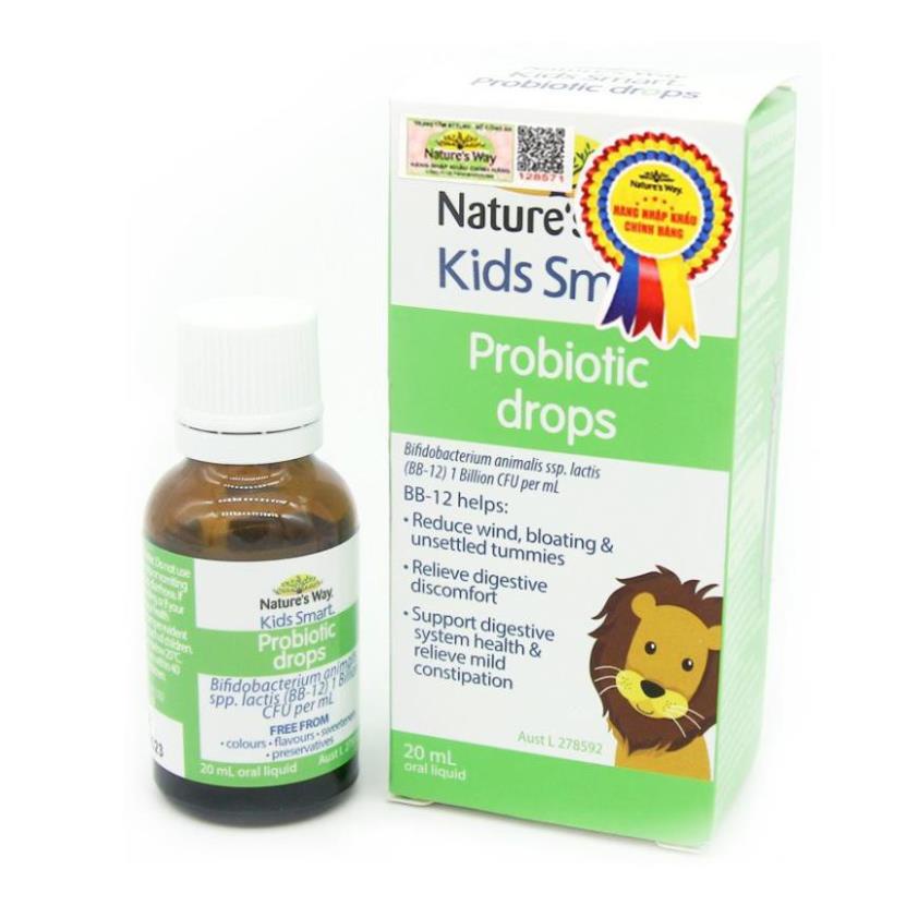 [Giá Gốc] Siro uống bổ sung men vi sinh cho bé Kids Smart Drops Probiotic Nature's Way 20ml