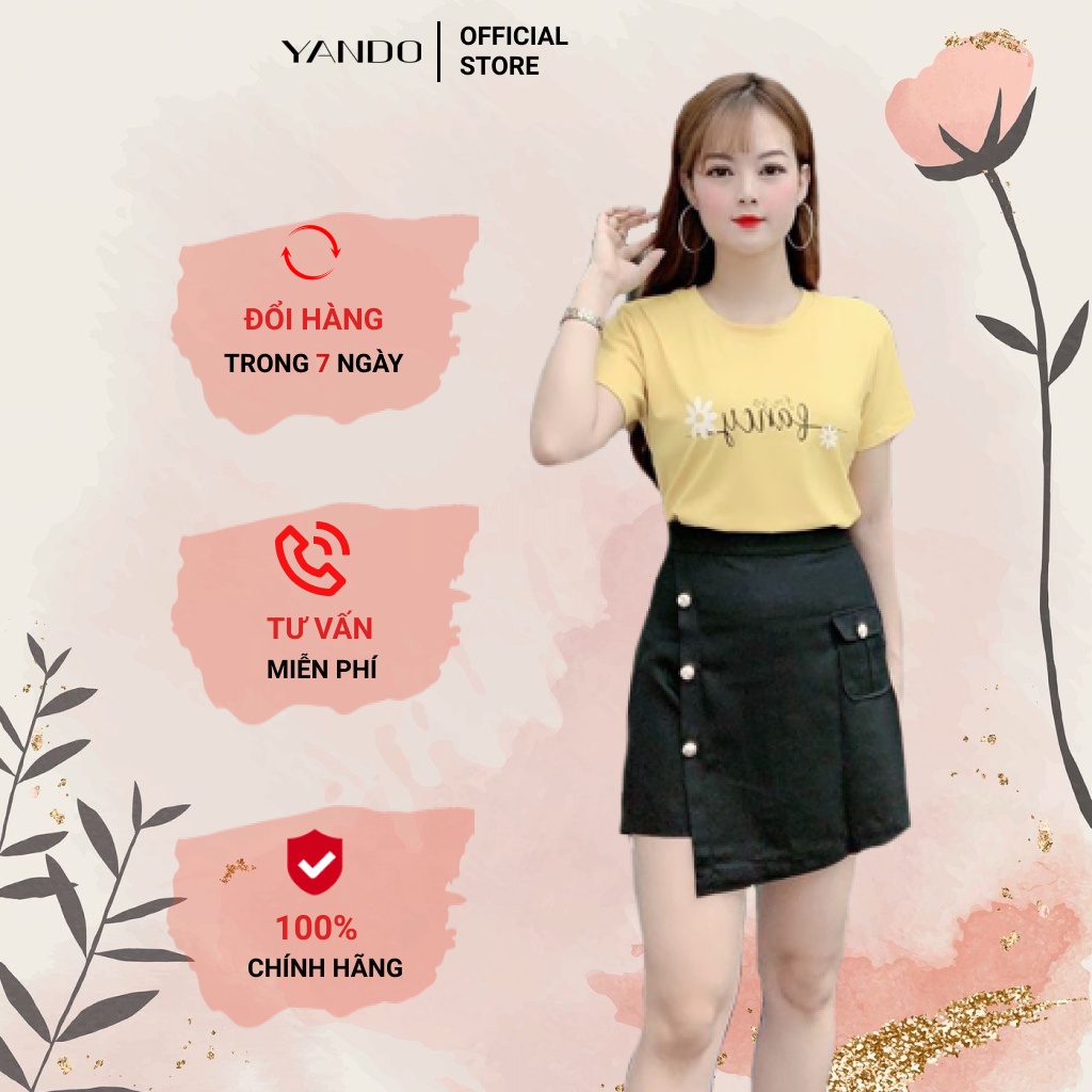 [Ảnh thật] [Chính hãng] Áo Thun Nữ YANDO- AT03 Thêu họa tiết