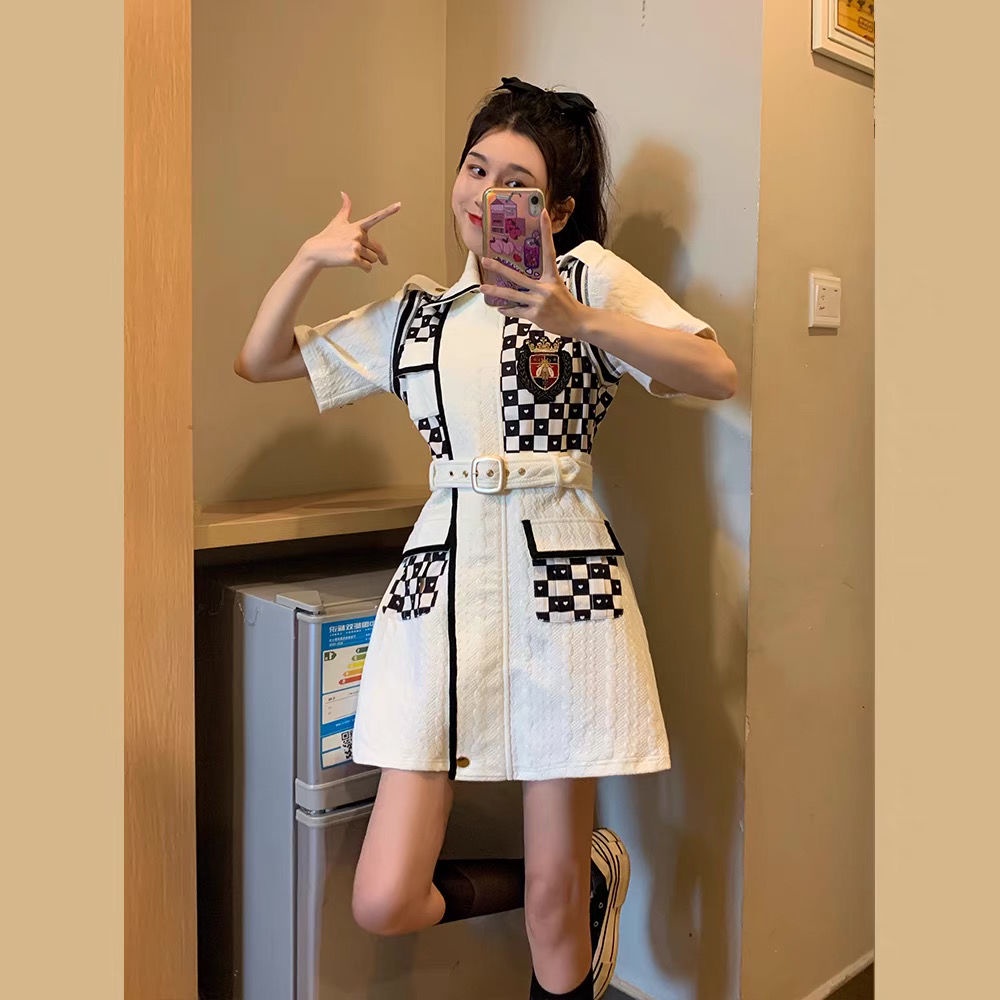 Muel original ~ small fragrance dress women's summer design sense, small crowd, slim waist, high-grade Polo skirt