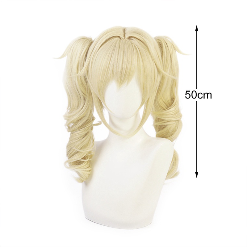 Bộ tóc giả màu vàng 50cm chịu nhiệt hóa trang nhân vật anime Genshin