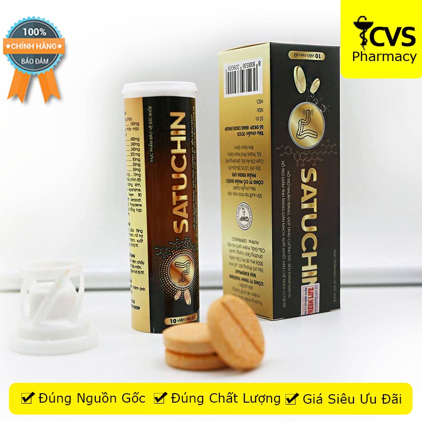 SATUCHIN (Hộp 3 tuýp sủi) – Viên sủi trĩ chiết xuất từ hoa hòe - cvspharmacy