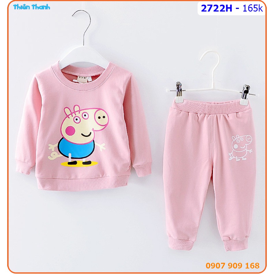 Bộ dài tay bé gái Heo con đáng yêu ấm áp - 2722