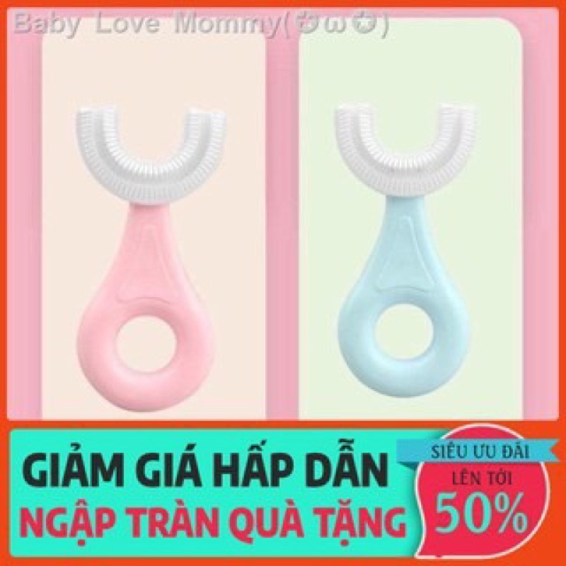 Bàn chải đánh răng chữ U dành cho các các bé từ 2 tuổi - 9 tuổi, Bàn chải chữ U silicon siêu mềm an toàn cho bé sử dụng