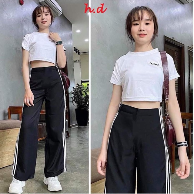 Sét áo bozip fubo+ quần ba sọc rộng HĐ12