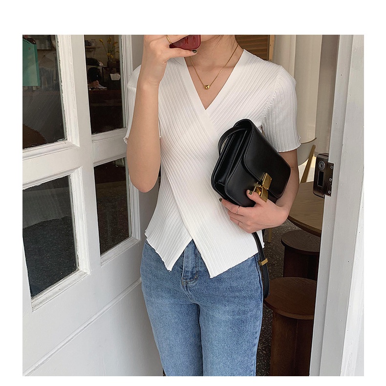 Áo kiểu SUXI dệt kim cổ chữ V phong cách thời trang Hàn Quốc