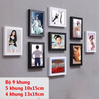 Bộ khung ảnh treo hoặc dán tường, 9 khung