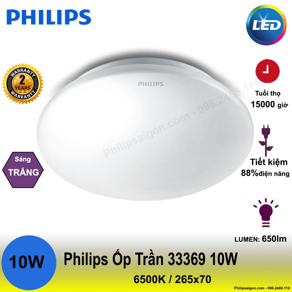 ĐÈN ỐP TRẦN Philips 33369 10W PHILIPS ( ánh sáng trắng)- bảo hành 24 tháng