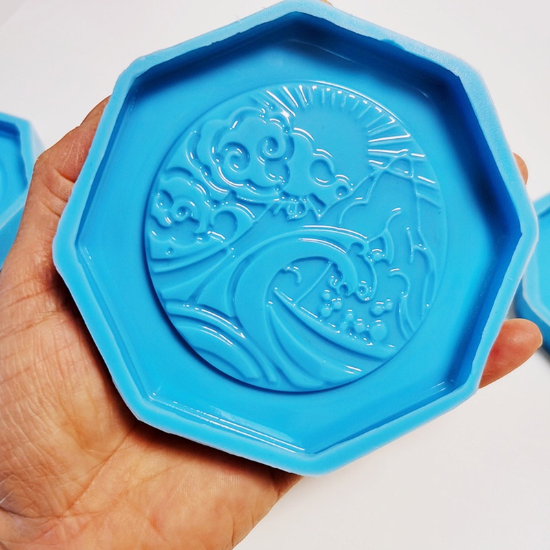 Sa Khuôn Silicone Làm Đế Lót Ly Bằng Epoxy Resin Pha Lê Hình Totem Năm Mới DIY