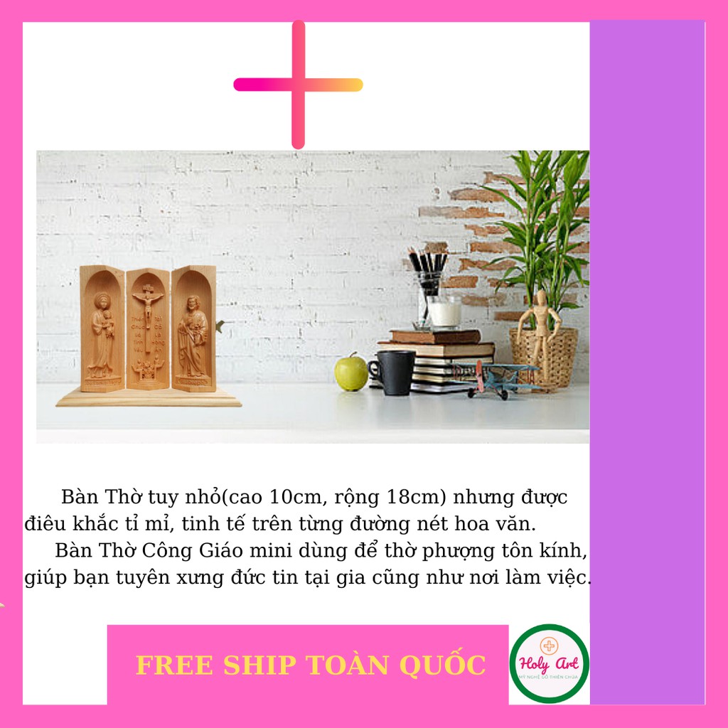 Tượng Mẹ La Vang-Chúa Chịu nạn- Thánh Giuse bằng gỗ  15x7cm. Tượng làm quà tặng, mang bên mình cầu nguyện