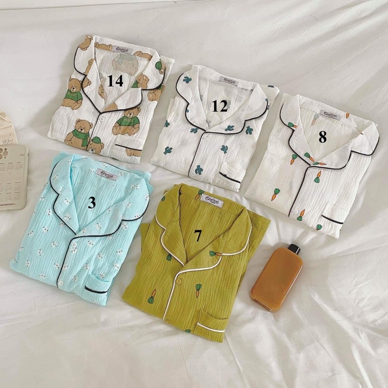 Bộ đồ ngủ pijama nữ ngắn tay chất xô đũi in hình dễ thương - The Sweater Weather | BigBuy360 - bigbuy360.vn