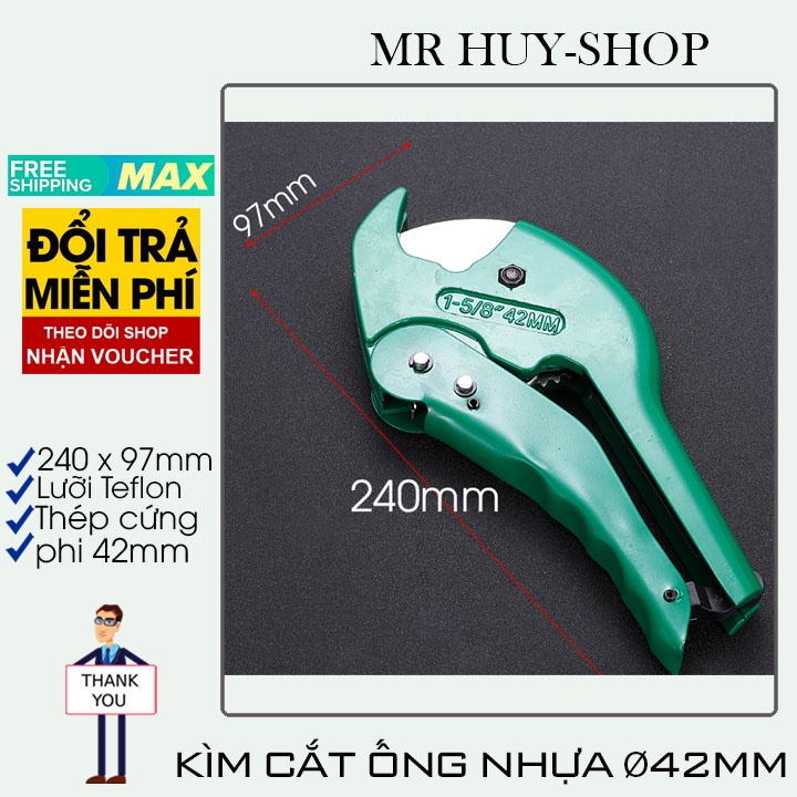 Kìm cắt ống nhựa phi 42 lưỡi mangan shito được chế tạo từ hợp kim thép chắc chắn, sắc bén, chống gỉ.5H