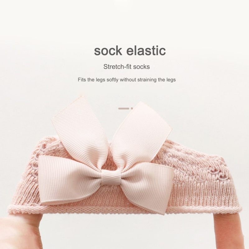Vớ Mỏng Đính Nơ Chống Trượt Thoáng Khí Thoải Mái Cho Bé Gái