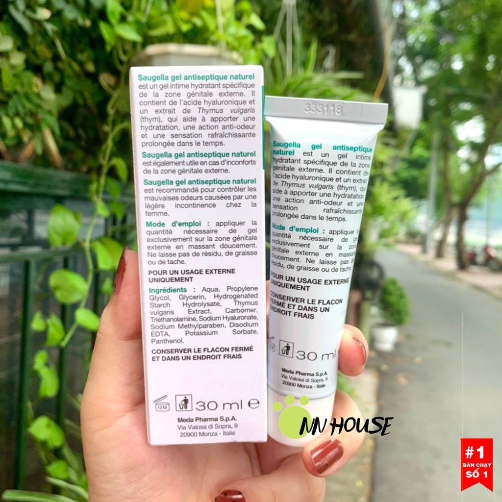 Gel phụ khoa Saugella Gel Antiseptique Naturel bôi khi bị nấm, ngứa, chăm sóc vùng kín, dưỡng ẩm,vệ sinh phụ nữ tự nhiên