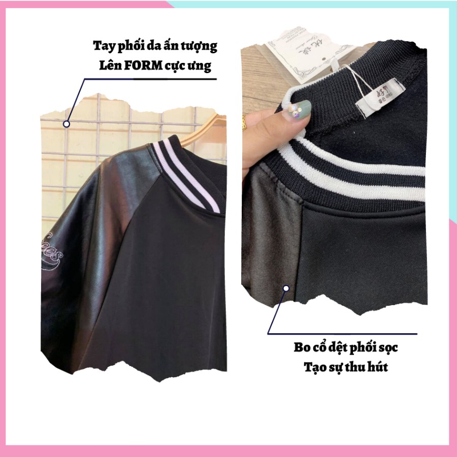 Áo bomber TRANG ANH tay da bóng chày 03 phong cách Ulzzang thể thao TAK98 | BigBuy360 - bigbuy360.vn