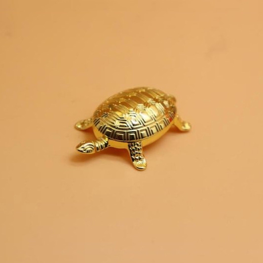 Mặt móc khóa hình chú rùa vàng bằng hợp kim lớn 5cm